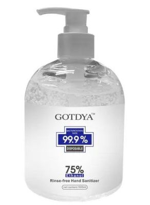 GOTDYA 500ml 75% Alcohol Rinse-Free Hand Sanitiser - 99.9% Germs Killer