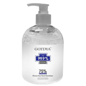 GOTDYA 500ml 75% Alcohol Rinse-Free Hand Sanitiser - 99.9% Germs Killer
